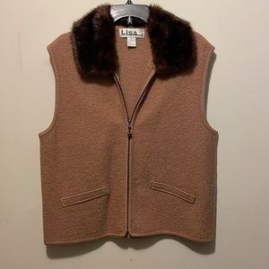 Faux fur collared vest